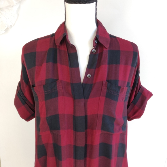 Madewell Buffalo Plaid Red Black Dress - Picture 5 of 8